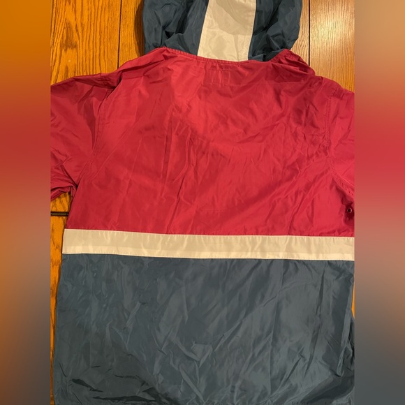 NWT The Quiet Life Men’s Hoodie, size medium, teal/burgundy color block, 1/2 zip - Picture 7 of 8